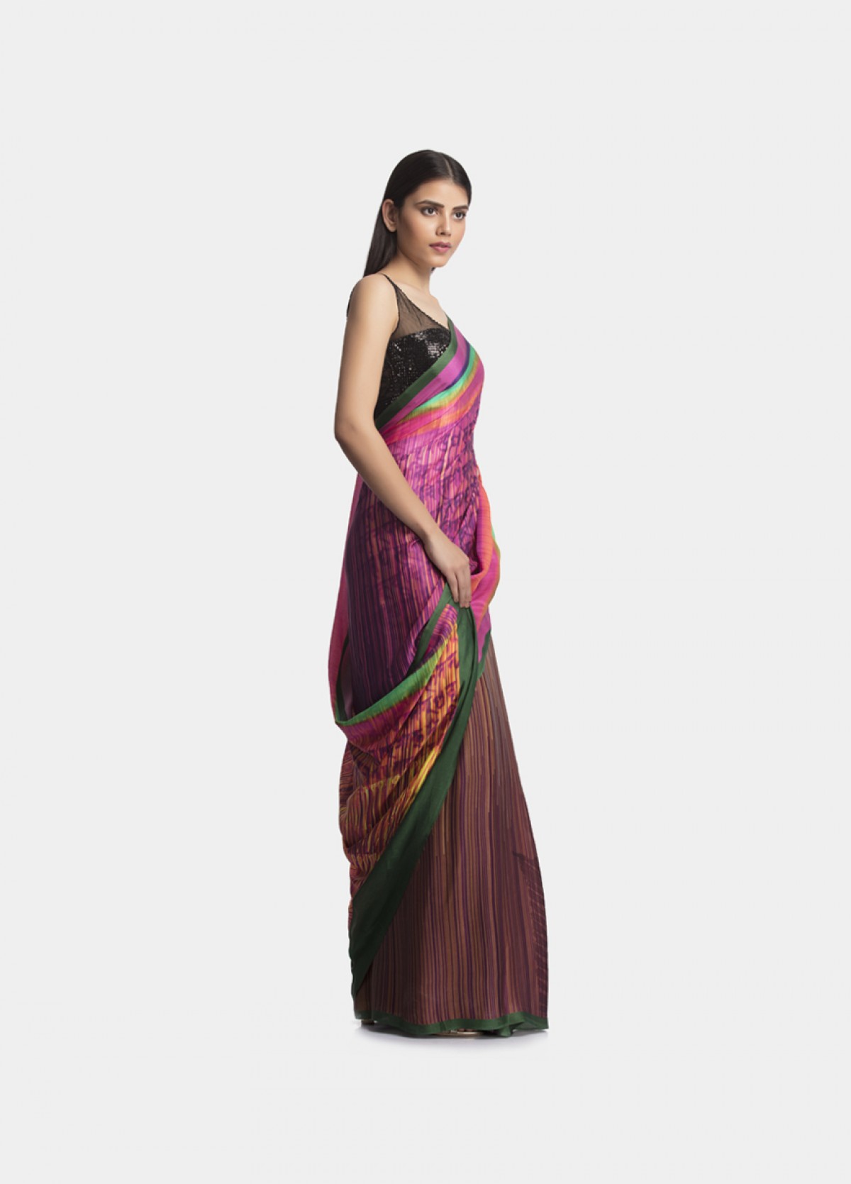 The Rani Georgette Satin Sari